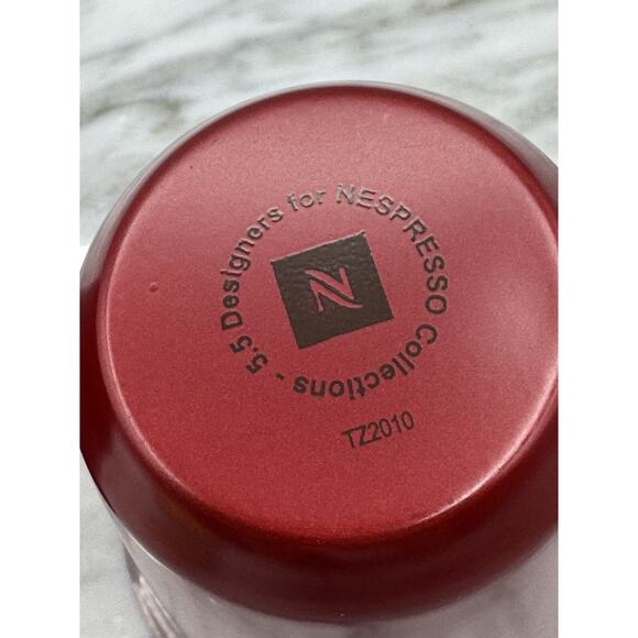 Nespresso Collections Espresso Cups Set of 2 Pixie Lungo Red 5.5 Designers Metal - Picture 9 of 10
